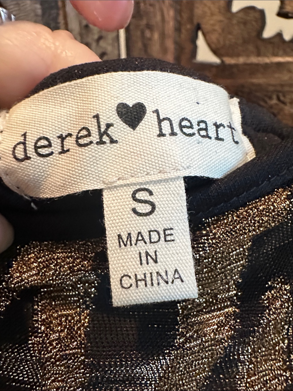Derek Heart Black and Gold Zebra-Print Slip Dress size S - Picture 3 of 3